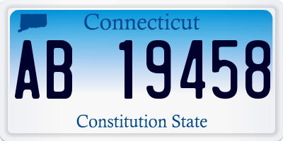 CT license plate AB19458