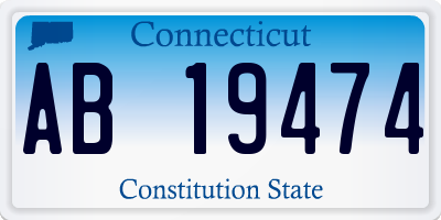 CT license plate AB19474