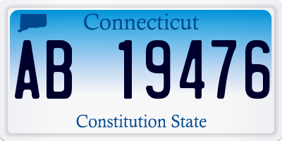 CT license plate AB19476