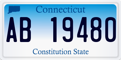 CT license plate AB19480