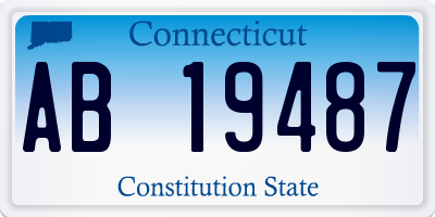 CT license plate AB19487