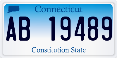 CT license plate AB19489