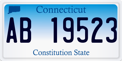 CT license plate AB19523