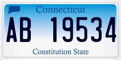 CT license plate AB19534