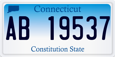 CT license plate AB19537