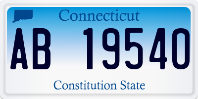 CT license plate AB19540