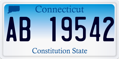 CT license plate AB19542