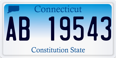 CT license plate AB19543