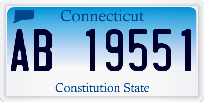 CT license plate AB19551