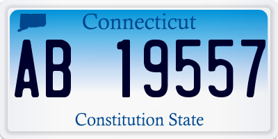 CT license plate AB19557