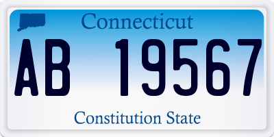 CT license plate AB19567