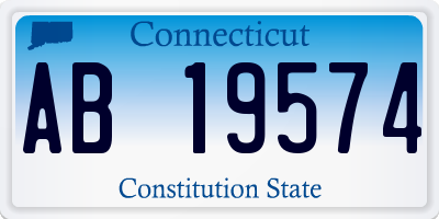 CT license plate AB19574