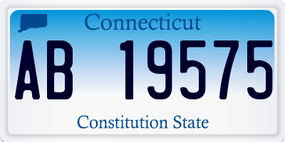 CT license plate AB19575