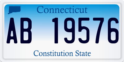 CT license plate AB19576