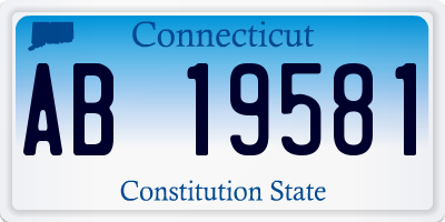 CT license plate AB19581