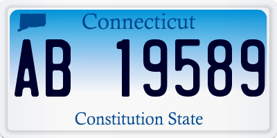 CT license plate AB19589