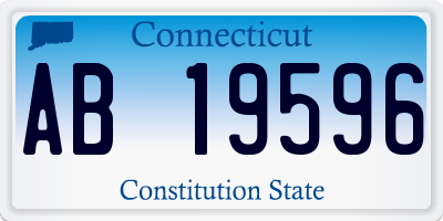 CT license plate AB19596