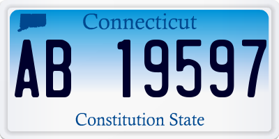 CT license plate AB19597