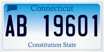 CT license plate AB19601