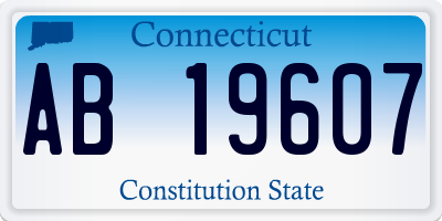 CT license plate AB19607