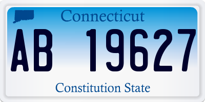 CT license plate AB19627