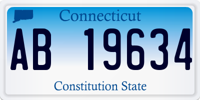 CT license plate AB19634