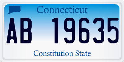 CT license plate AB19635