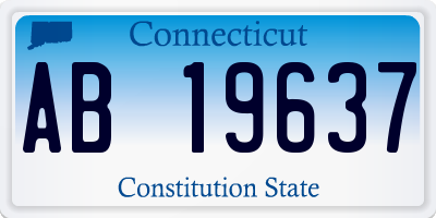 CT license plate AB19637