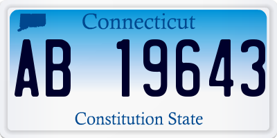 CT license plate AB19643