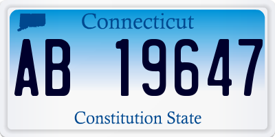 CT license plate AB19647