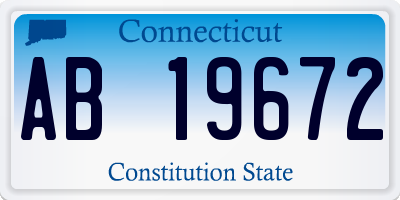 CT license plate AB19672