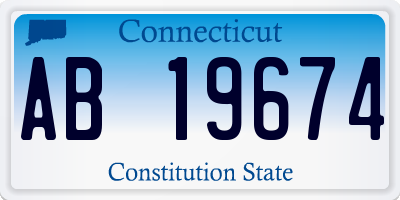 CT license plate AB19674