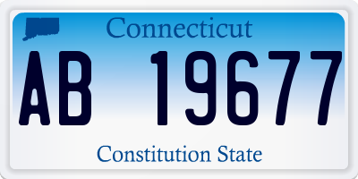 CT license plate AB19677