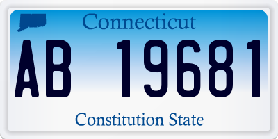 CT license plate AB19681