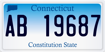 CT license plate AB19687