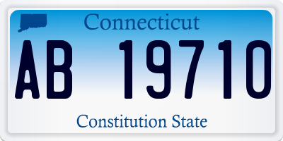 CT license plate AB19710