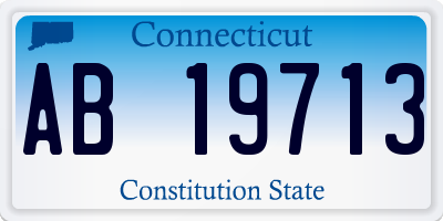 CT license plate AB19713