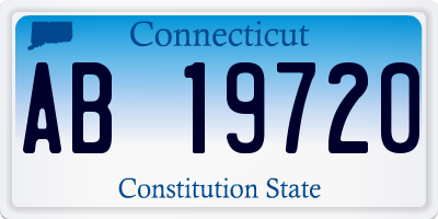 CT license plate AB19720