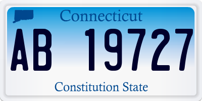 CT license plate AB19727