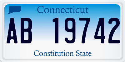 CT license plate AB19742