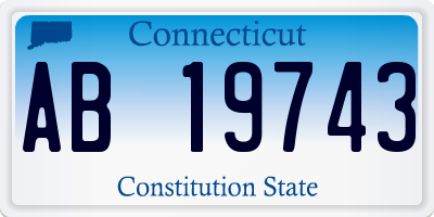 CT license plate AB19743