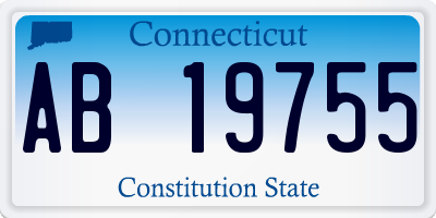 CT license plate AB19755