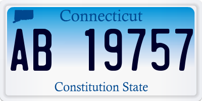 CT license plate AB19757