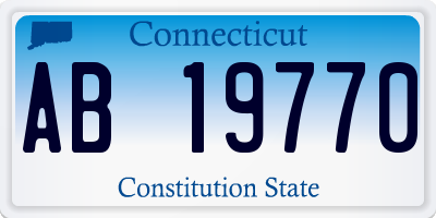 CT license plate AB19770