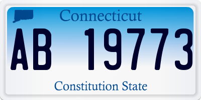 CT license plate AB19773