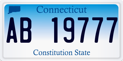 CT license plate AB19777