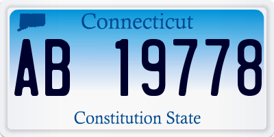 CT license plate AB19778