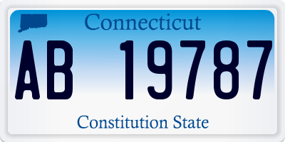 CT license plate AB19787