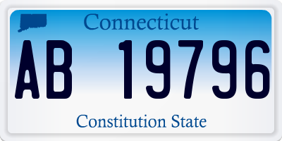 CT license plate AB19796