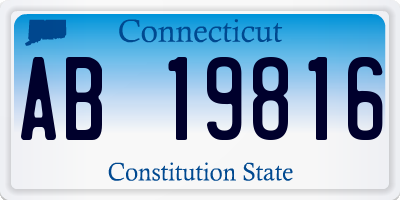 CT license plate AB19816
